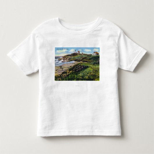 Uitzicht van de vuurtoren van New York Beach Kinder Shirts (Voorkant)