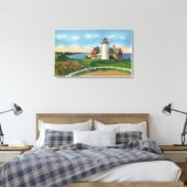 Uitzicht van de vuurtoren van Nobska, Bossen Hole Canvas Afdruk (Insitu (Slaapkamer))