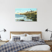 Uitzicht van de vuurtoren van Pemaquid Canvas Afdruk (Insitu (Slaapkamer))