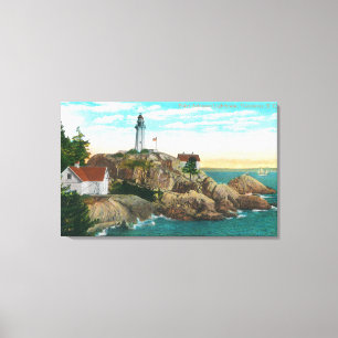 Uitzicht van de vuurtoren van Point Atkinson Canvas Afdruk