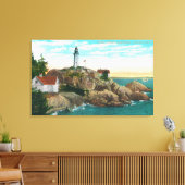 Uitzicht van de vuurtoren van Point Atkinson Canvas Afdruk (Insitu (Woonkamer))