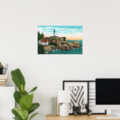 Uitzicht van de vuurtoren van Point Atkinson Poster (Thuiskantoor)