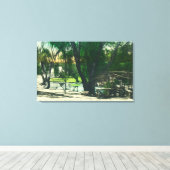 Uitzicht van de warmspuitplaat canvas afdruk (Insitu (Houten vloer))