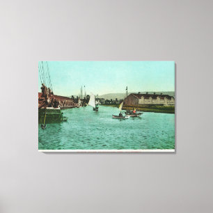 Uitzicht van de Water FrontRedwood City, CA Canvas Afdruk