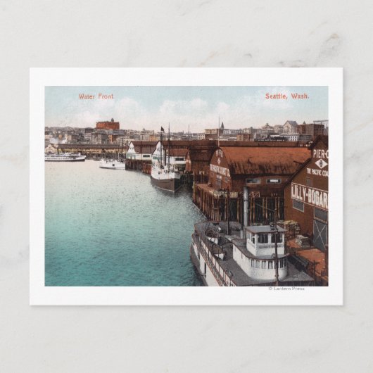 Uitzicht van de Waterfront Briefkaart (Voorkant)