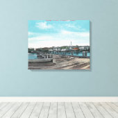 Uitzicht van de Waterfront Canvas Afdruk (Insitu (Houten vloer))