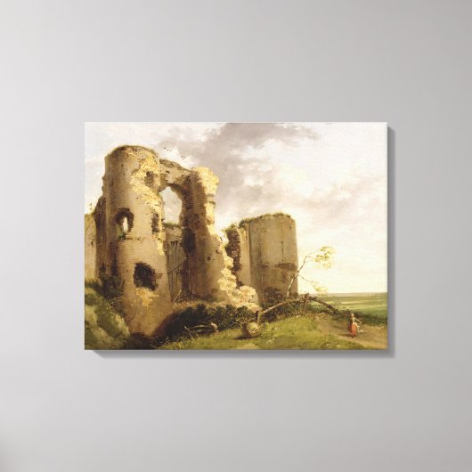 Uitzicht van de West Gate of Pevensey Castle, Suss Canvas Afdruk (Voorkant)