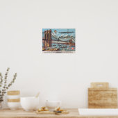Uitzicht van de William Brug Poster (Keuken)