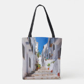 Uitzicht van de witte stad Frigiliana in de lucht  Draagtas (Achterkant)