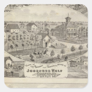 Uitzicht van de woonplaats Josephus Wolf Vierkante Sticker