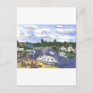 Uitzicht van de Wroxham Bridge Norfolk Broads Briefkaart
