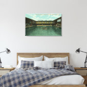 Uitzicht van de zwembad canvas afdruk (Insitu (Slaapkamer))