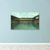 Uitzicht van de zwembad canvas afdruk (Insitu (Houten vloer))