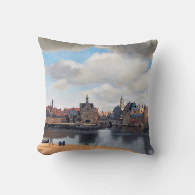 Uitzicht van Delft, Johannes Vermeer, 1659-1660 Kussen (Voorkant)