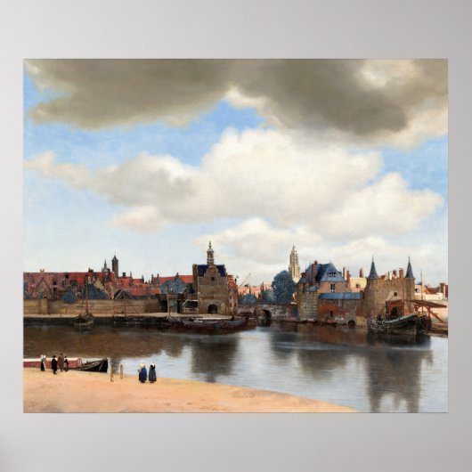 Uitzicht van Delft van Johannes Vermeer Poster (Voorkant)