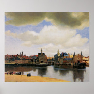 Uitzicht van Delft van Johannes Vermeer Poster