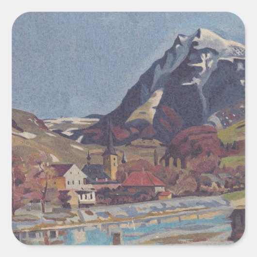 Uitzicht van Dolný Kubín door Arnold Peter Weisz Vierkante Sticker (Voorkant)