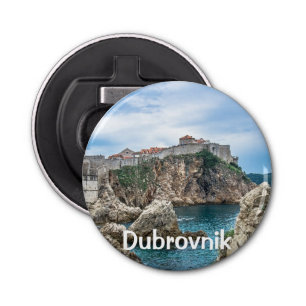 Uitzicht van Dubrovnik uit zee Button Flesopener