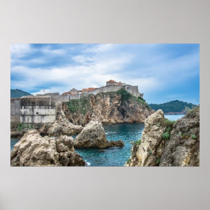 Uitzicht van Dubrovnik uit zee Poster