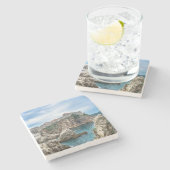 Uitzicht van Dubrovnik uit zee Stenen Onderzetter (Zijkant)