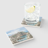 Uitzicht van Dubrovnik uit zee Stenen Onderzetter (Zijkant)