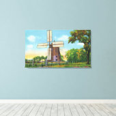 Uitzicht van Eastham Windmill, oudste op kabeljauw Canvas Afdruk (Insitu (Houten vloer))