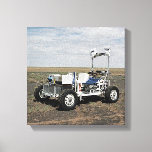 Uitzicht van een 1-G Lunar Rover Vehicle Canvas Afdruk (Voorkant)