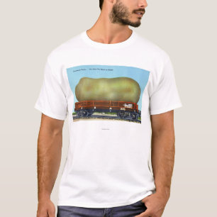 Uitzicht van een Aroostook-aardappel op een treins T-shirt