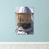 Uitzicht van een brandweerman canvas afdruk (Insitu (Houten vloer))