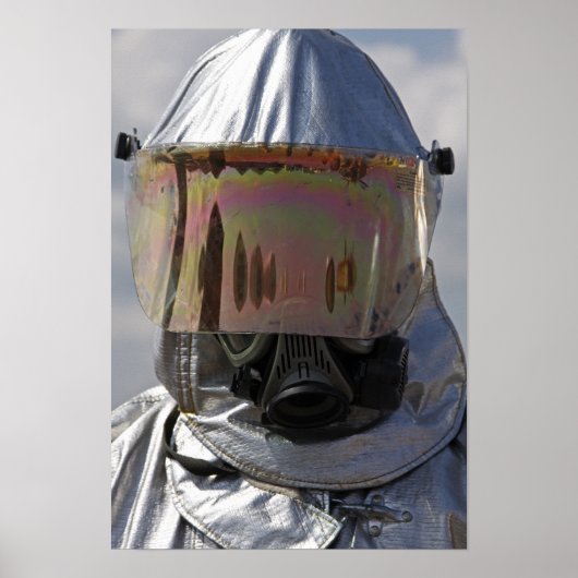 Uitzicht van een brandweerman poster (Voorkant)