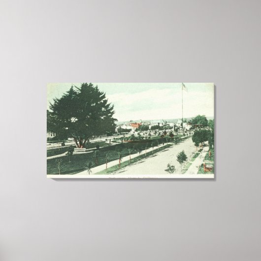 Uitzicht van een City ParkAlameda, CA Canvas Afdruk (Voorkant)