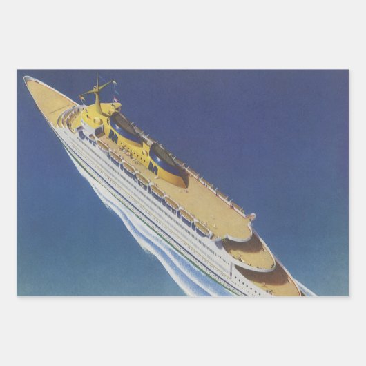 Uitzicht van een cruiseschip in de oceaan inpakpapier vel (Voorkant 3)