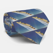 Uitzicht van een  cruiseschip in de oceaan stropdas (Opgerold)