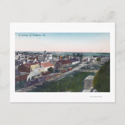 Uitzicht van een deel van CityModesto, CA Briefkaart (Voorkant)