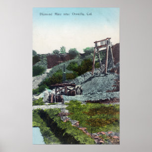 Uitzicht van een Diamond MineOroville, CA Poster