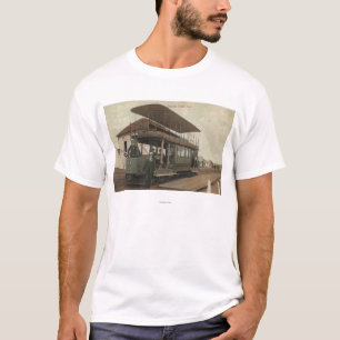 Uitzicht van een dubbellaagse kabelauto t-shirt