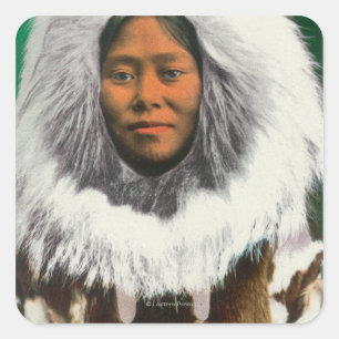 Uitzicht van een Eskimo Beauty Vierkante Sticker