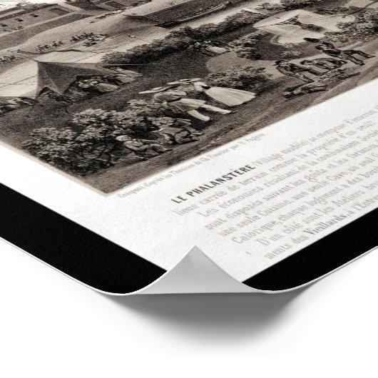 Uitzicht van een Franse falanstery Poster (Hoek)