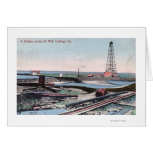 Uitzicht van een Gusher bij Lucile Oil Well