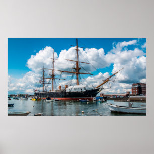 Uitzicht van een historische Victoriaans gepantser Poster