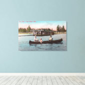 Uitzicht van een houthakker op het meer canvas afdruk (Insitu (Houten vloer))