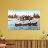 Uitzicht van een houthakker op het meer canvas afdruk (Insitu (Woonkamer))