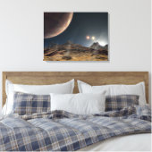 Uitzicht van een hypothetische maan in een baan om canvas afdruk (Insitu (Slaapkamer))