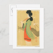 Uitzicht van een Japanse vrouw in Parijs, Frankrij Briefkaart (Voorkant / Achterkant)