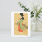 Uitzicht van een Japanse vrouw in Parijs, Frankrij Briefkaart (Staand voorkant)