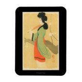 Uitzicht van een Japanse vrouw in Parijs, Frankrij Magneet (Verticaal)