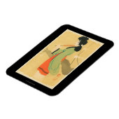 Uitzicht van een Japanse vrouw in Parijs, Frankrij Magneet (Linkerzijde)