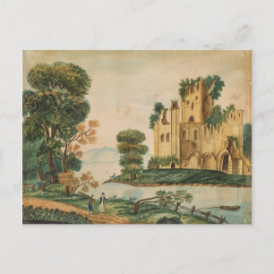 Uitzicht van een kasteel briefkaart