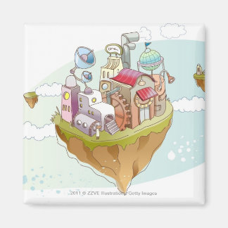 Uitzicht van een kleurrijke abstracte afbeelding magneet