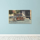 Uitzicht van een "Old Papeete"-engine Canvas Afdruk (Insitu (Houten vloer))